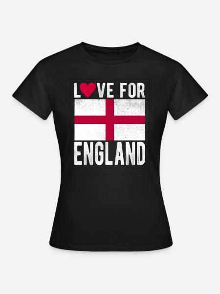 England Fahne - Frauen T-Shirt - Schwarz