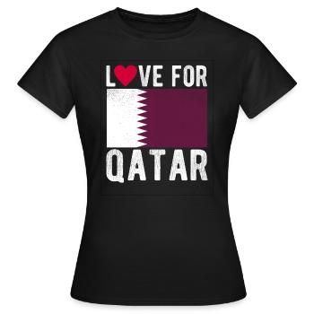 Katar Fahne - Frauen T-Shirt - Schwarz - Vorne - AI Model Female 172 dark (172cm)