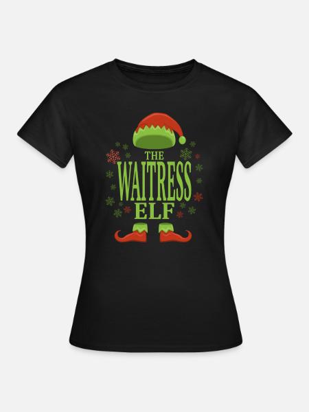 Kellnerin Weihnachtself - Frauen T-Shirt - Schwarz