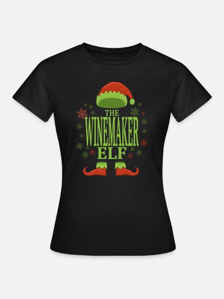 Winzer Weihnachtself - Frauen T-Shirt - Schwarz