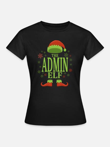 Admin Weihnachtself - Frauen T-Shirt - Schwarz