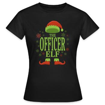Offizier Weihnachtself - Frauen T-Shirt - Schwarz - Vorne - AI Model Female 172 dark (172cm)