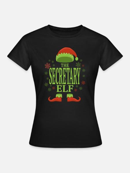 Sekretärin Weihnachtself - Frauen T-Shirt - Schwarz