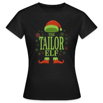 Schneider Weihnachtself - Frauen T-Shirt - Schwarz - Vorne - AI Model Female 172 dark (172cm)