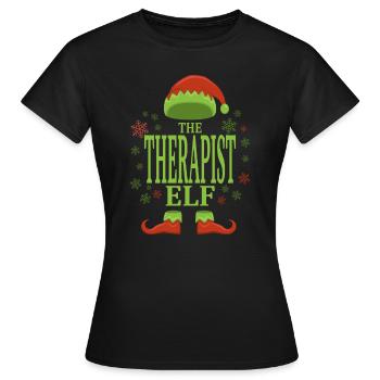 Therapeut Weihnachtself - Frauen T-Shirt - Schwarz - Vorne - AI Model Female 172 dark (172cm)