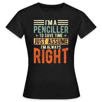 Penciller - Women's T-Shirt - black - Front - AI Model Female 172 dark (172cm)
