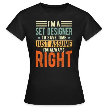 Set designer - Women's T-Shirt - black - Front - AI Model Female 172 dark (172cm)