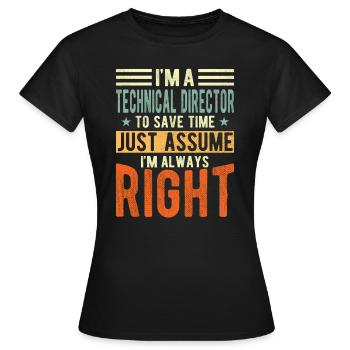 Directeur technique - T-shirt Femme - noir - Devant - AI Model Female 172 dark (172cm)