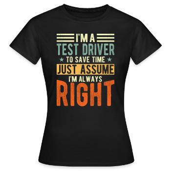 Pilote d’essai - T-shirt Femme - noir - Devant - AI Model Female 172 dark (172cm)