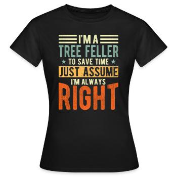 Baum Faller - Frauen T-Shirt - Schwarz - Vorne - AI Model Female 172 dark (172cm)