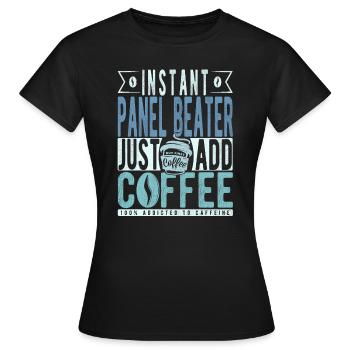 Panel Racket Coffee Saying - Women's T-Shirt - black - Front - AI Model Female 172 dark (172cm)