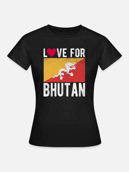 Bhutan Souvenir - Frauen T-Shirt - Schwarz