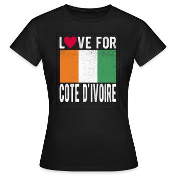 Côte d’Ivoire Souvenir - T-shirt Femme - noir - Devant - AI Model Female 172 dark (172cm)