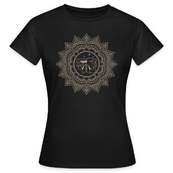 Zwillinge Tierkreiszeichen Mandala - Frauen T-Shirt - Schwarz - Vorne - AI Model Female 172 dark (172cm)