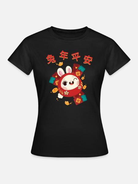 Hase Chinesisches Sternzeichen - Frauen T-Shirt - Schwarz