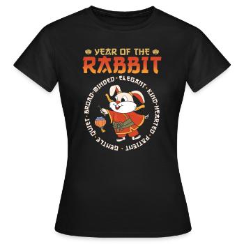 Signe chinois du zodiaque Rat - T-shirt Femme - noir - Devant - AI Model Female 172 dark (172cm)