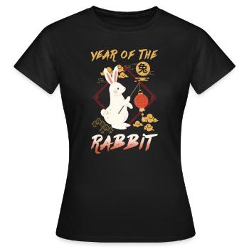 Signe chinois du zodiaque Rat - T-shirt Femme - noir - Devant - AI Model Female 172 dark (172cm)