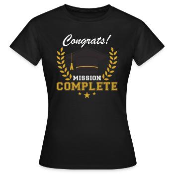 Graduation Congratulations Mission - Women's T-Shirt - black - Front - AI Model Female 172 dark (172cm)