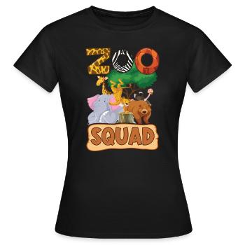 Zoo Group Design - Zoo Animals - Zoo Squad - T-shirt Femme - noir - Devant - AI Model Female 172 dark (172cm)