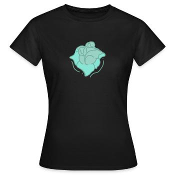 Rose Rote Rose Handgezeichnet - Frauen T-Shirt - Schwarz - Vorne - AI Model Female 172 dark (172cm)