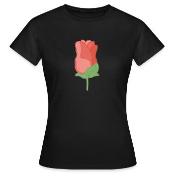 Rose Red Rose Hand-drawn - Women's T-Shirt - black - Front - AI Model Female 172 dark (172cm)