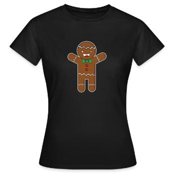 Lebkuchenmann - Frauen T-Shirt - Schwarz - Vorne - AI Model Female 172 dark (172cm)