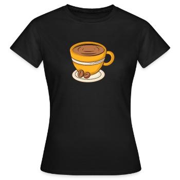 Kaffeetasse Cappuccino - Frauen T-Shirt - Schwarz - Vorne - AI Model Female 172 dark (172cm)