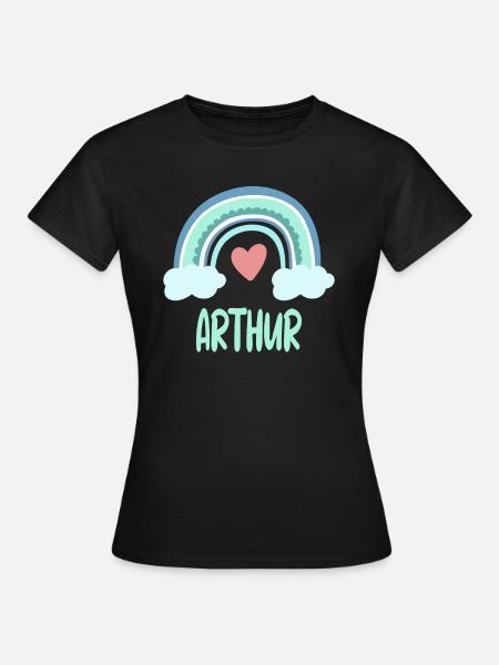 Arthur Name Regenbogen Baby - Frauen T-Shirt - Schwarz