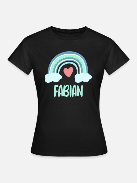 Fabian Name Regenbogen Baby - Frauen T-Shirt - Schwarz