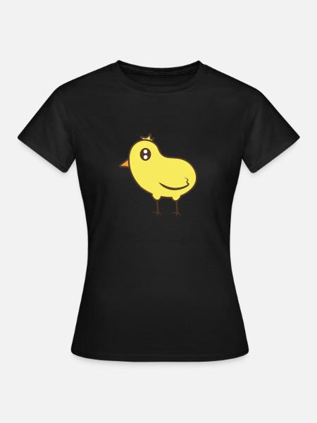 Vogel Gelb Kawaii - Frauen T-Shirt - Schwarz