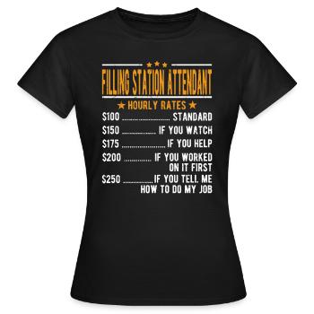 Begleiter Der Füllstation Stundenlohn - Frauen T-Shirt - Schwarz - Vorne - AI Model Female 172 dark (172cm)
