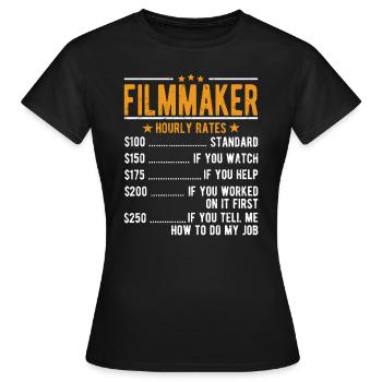 Filmemacher Stundenlohn - Frauen T-Shirt - Schwarz - Vorne - AI Model Female 172 dark (172cm)