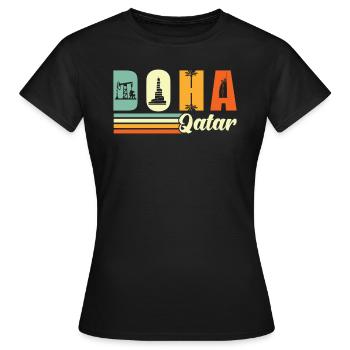 Souvenir Doha-Qatar - T-shirt Femme - noir - Devant - AI Model Female 172 dark (172cm)
