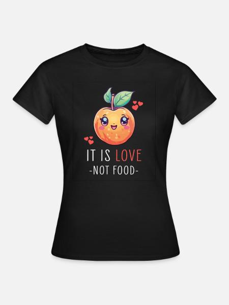 Pfirsich Kawaii - Frauen T-Shirt - Schwarz