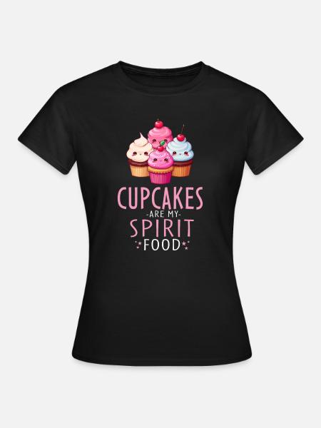 Cupcake Kawaii - Frauen T-Shirt - Schwarz