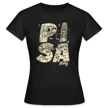 Pise Italie Vacances Souvenir - T-shirt Femme - noir - Devant - AI Model Female 172 dark (172cm)