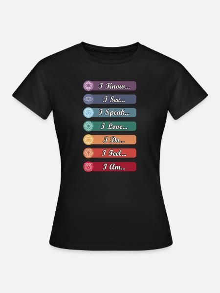 Symboles de chakra de yoga - T-shirt Femme - noir