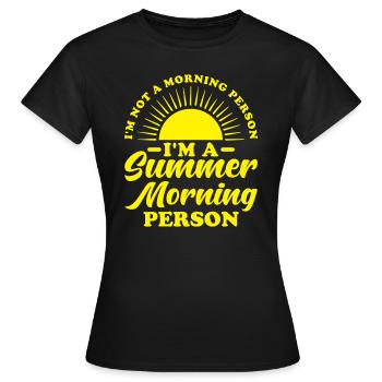Matin personne été - T-shirt Femme - noir - Devant - AI Model Female 172 dark (172cm)