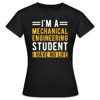 Cadeau étudiant en génie mécanique - T-shirt Femme - noir - Devant - AI Model Female 172 dark (172cm)