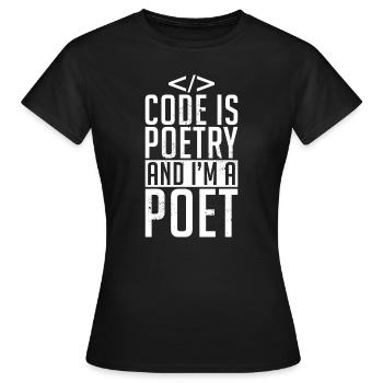 Code Codeur Programmeur Développeur Codeur - T-shirt Femme - noir - Devant - AI Model Female 172 dark (172cm)