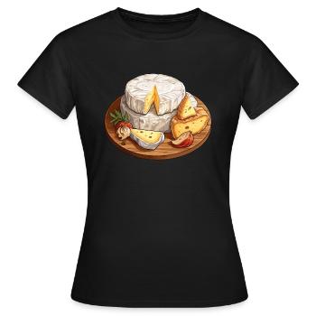 Plateau de Camembert - T-shirt Femme - noir - Devant - AI Model Female 172 dark (172cm)