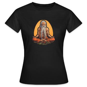 Yoga Guru Spiritualität - Frauen T-Shirt - Schwarz - Vorne - AI Model Female 172 dark (172cm)
