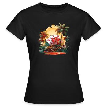 Kasino - Frauen T-Shirt - Schwarz - Vorne - AI Model Female 172 dark (172cm)