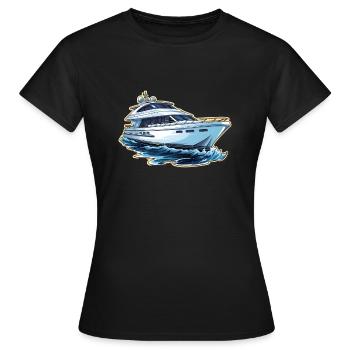 Yacht Motorboot - Frauen T-Shirt - Schwarz - Vorne - AI Model Female 172 dark (172cm)