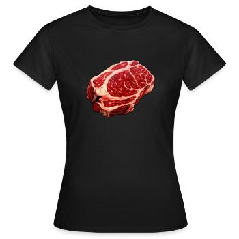Steak Frisches Fleisch - Frauen T-Shirt - Schwarz - Vorne - AI Model Female 172 dark (172cm)