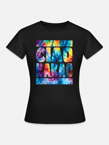 Ciao Kakao Hippie Batik - Frauen T-Shirt - Schwarz
