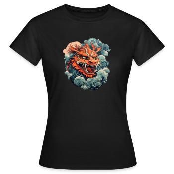 Dragon chinois - T-shirt Femme - noir - Devant - AI Model Female 172 dark (172cm)