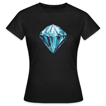 Diamant Kristall - Frauen T-Shirt - Schwarz - Vorne - AI Model Female 172 dark (172cm)