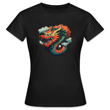 Dragon chinois - T-shirt Femme - noir - Devant - AI Model Female 172 dark (172cm)