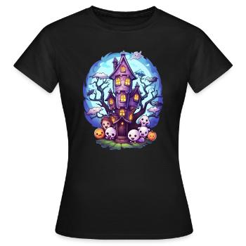 Maison hantée d’anime - T-shirt Femme - noir - Devant - AI Model Female 172 dark (172cm)